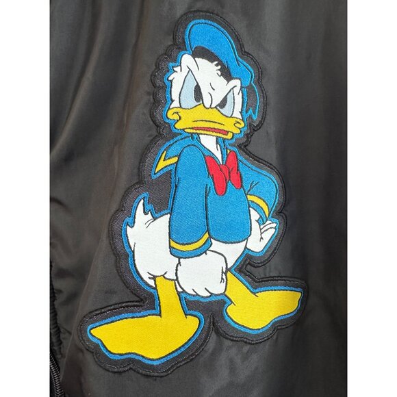 Disney Donald Duck Fleece Jacket Mens 2XL Blue/Black Full Zip Lightweight Embroi - Picture 3 of 6